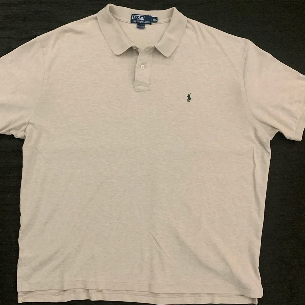 Polo by Ralph Lauren Light Beige/Heather Polo Shirt with Green Pony